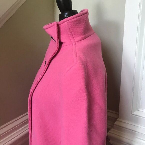 NWT JCREW Villa Coat Womens P 4 Pink Mid Length Stadium Cloth Wool Petite NEW - Picture 10 of 12